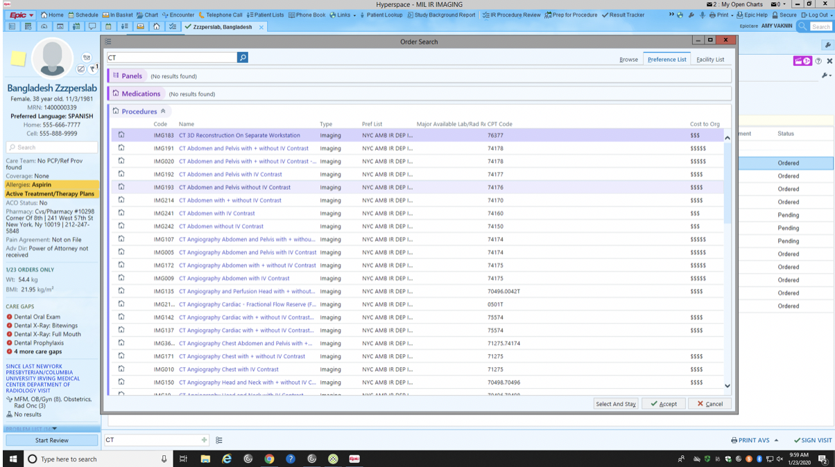 EPIC Diagnostic Radiology Order Guide Columbia Department of Radiology